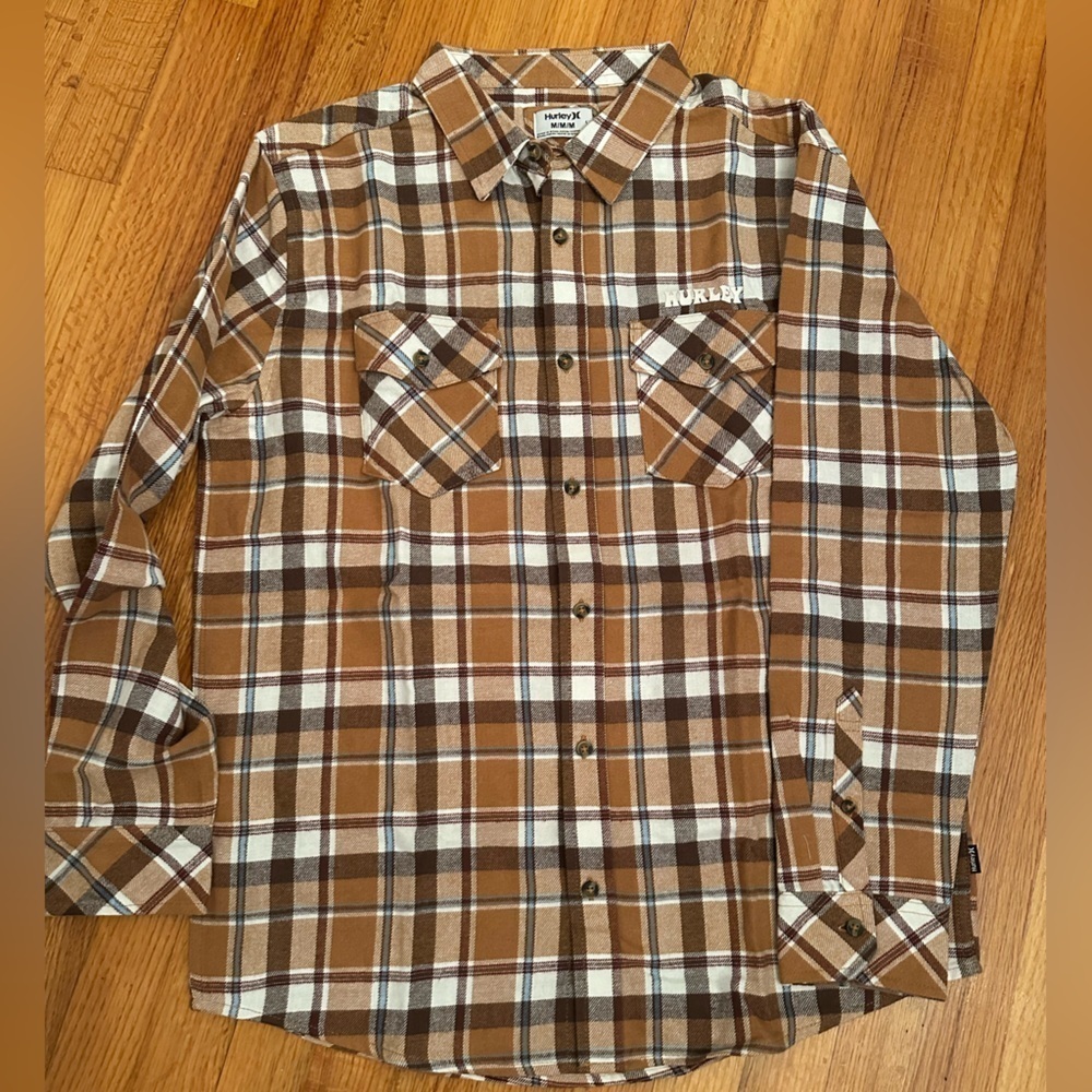 Hurley a road to nowhere Flannel Shirt size M (C)3